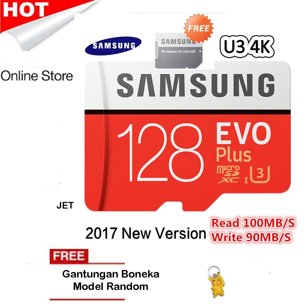 Samsung EvoPlus 128GB MicroSDXC Clas10 U3 4K Ultra HD Read Speed up to 100MB/s With Adapter + Gantungan Boneka