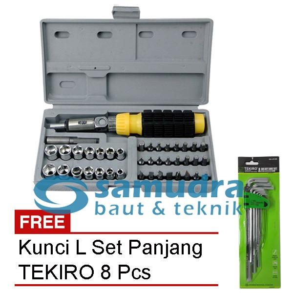 KENMASTER KUNCI SOK SOCK SET 41 PCS & TEKIRO KUNCI L SET PANJANG 8 PCS