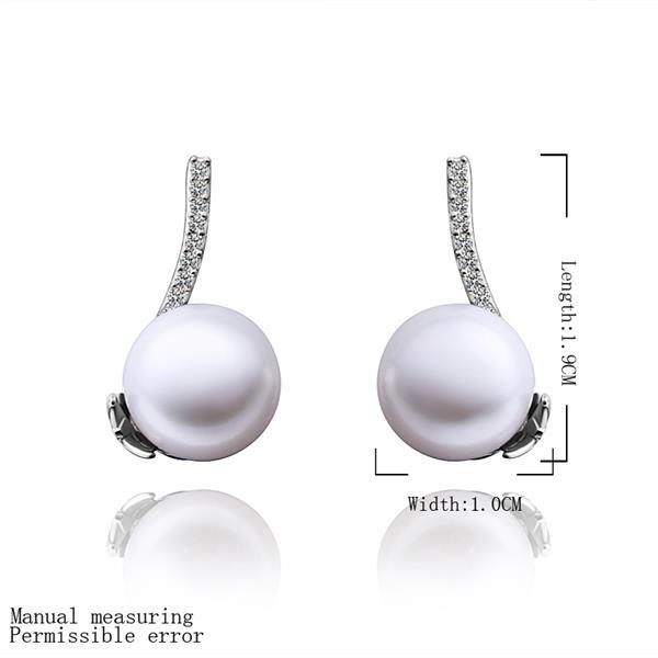 Platinum Mutiara Subang Berlian Mengatur Anting Telinga Elegan E024 LKNPLE024