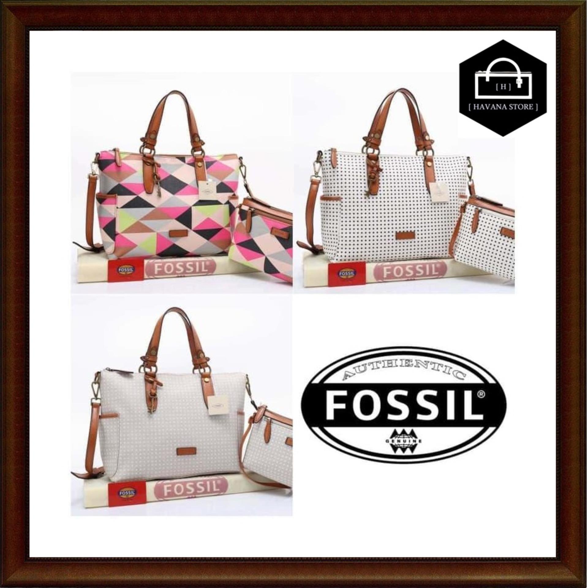 Tas Fossil Totally Taiga 2in1 Semi Premium 407F / bag / branded / mirror / premium / asli / original / impor / batam / bag / tas / handle / jinjing / kulit / gucci / hermes / chanel / lv / louis / fossil / dior / zara / bonia
