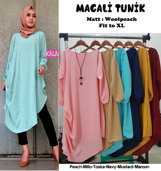 Baju Atasan Wanita Magali Tunik Blouse Baju Muslim Blus Muslim / baju / baju wanita / baju atasan wanita/ baju motif / baju murah / baju keren / baju lucu / baju berkualitas