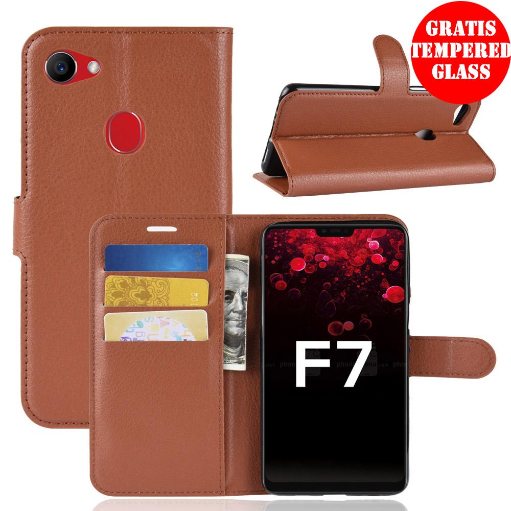 WEIKA OPPO F7 Dompet Kulit PU Flip Case