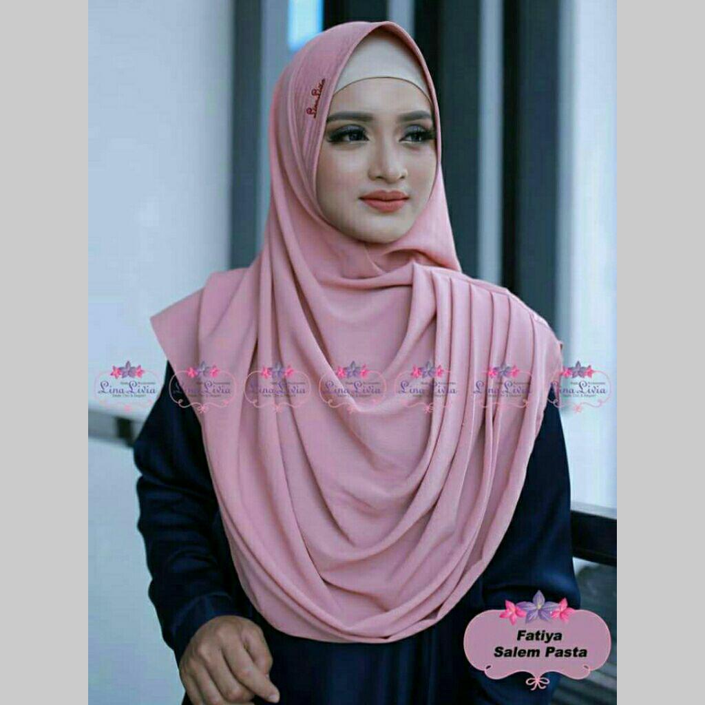 jilbab instan FATIYA luris by Linalivia (warna Dusty Pink) - hijab kerudung pashmina pasmina bergo khimar