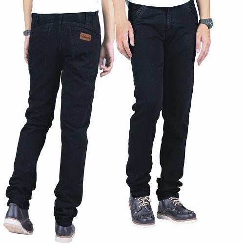 CELANA JEANS PRIA STANDAR/ REGULER HITAM POLOS
