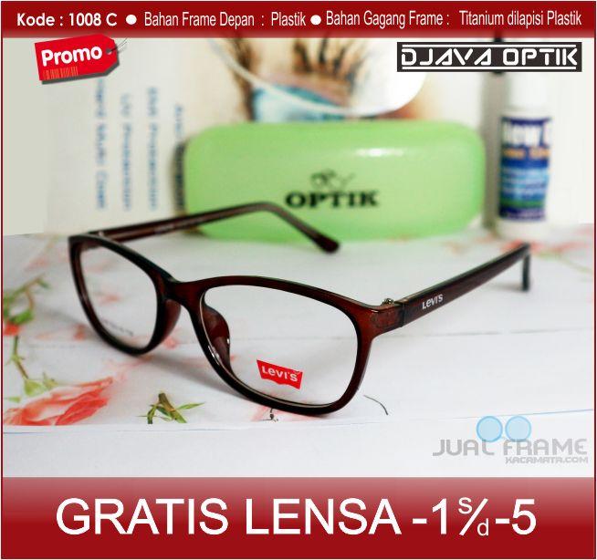 Frame kacamata minus Levis 1008 + lensa minus / plus / silinder untuk pria dan wanita