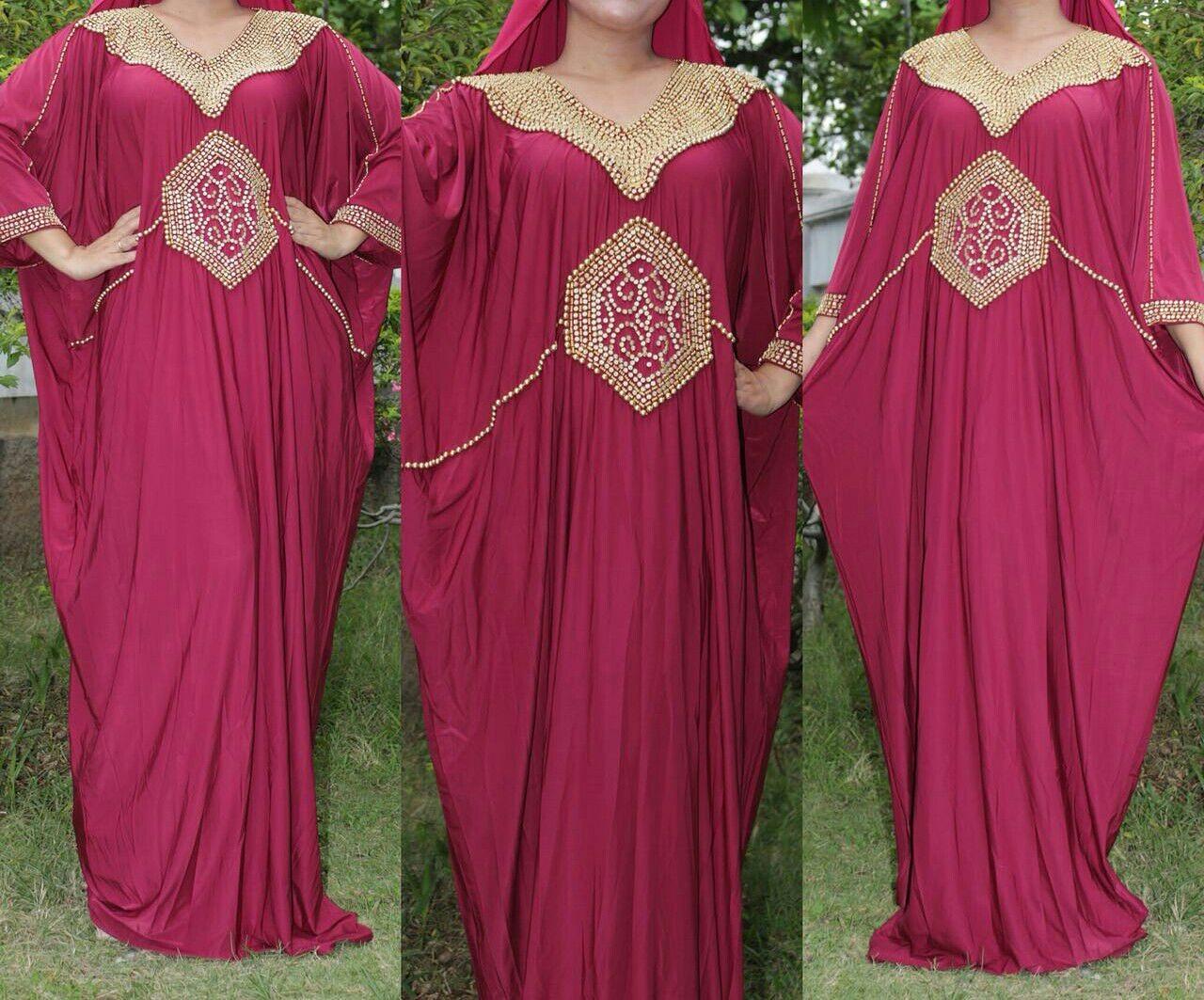 Jual Kaftan Premium Handmade Spandex Kelelawar Baju Pesta Pengajian - Maroon
