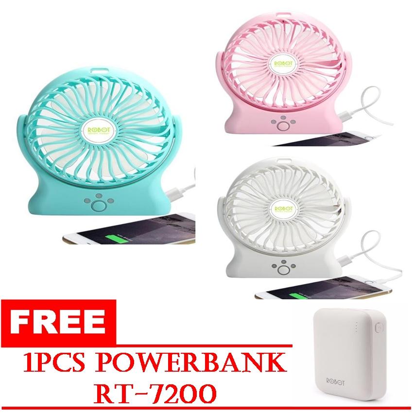 Robot Portable Kipas PowerBank RT-BF06 2000mAh GRATIS RT-7200