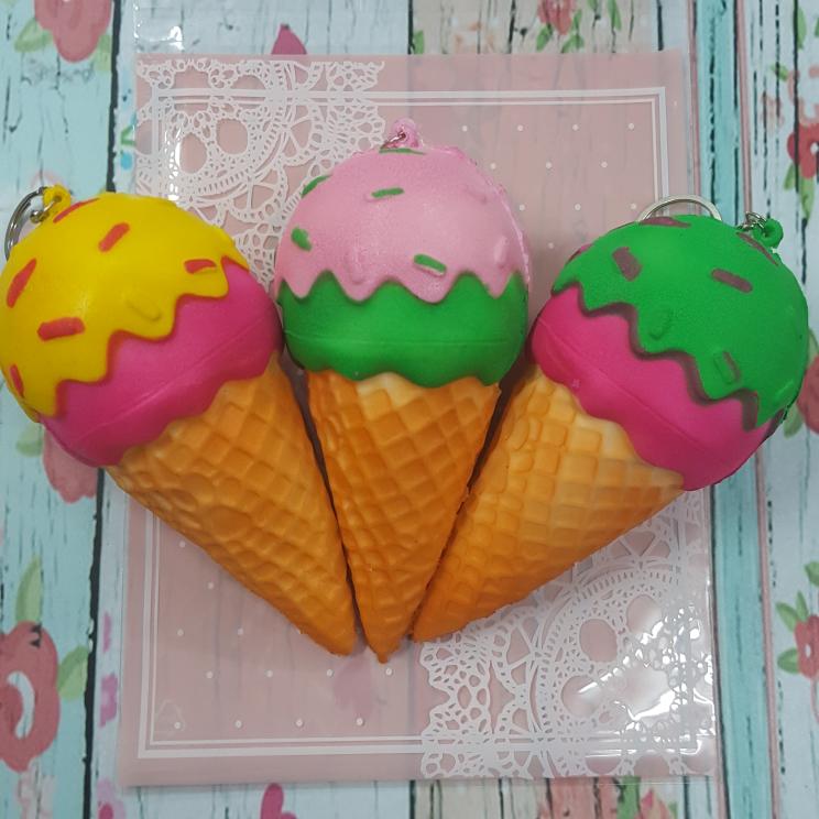 Mainan Anak Squishy Murah Ice Cream Cone with Melted Flavour and Meses Mainan Edukasi Mainan Bayi - HFAD