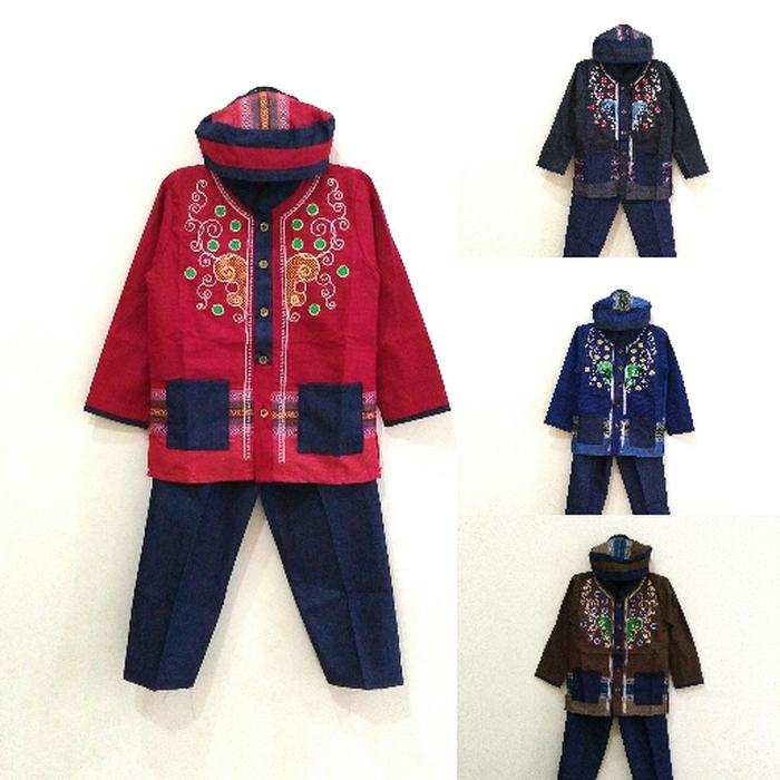 Baju Koko Muslim Setelan Anak Laki-Laki Bordir Denim (3 - 5 th ) - Setelan Baju Anak terbaru / Setelan Baju Anak termurah / Setelan Baju Anak berkualitas / Setelan Baju Anak lucu / Setelan Baju Anak bayi / Setelan Baju Anak keren / Setelan Baju Anak trend