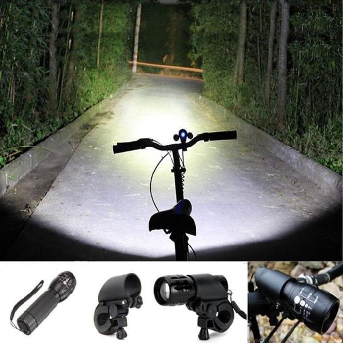 Lampu Senter Sepeda Plus Bracket Original Lampu Depan Waterproof murah