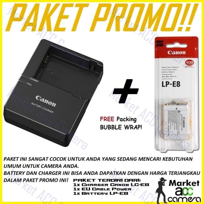 Promo Charger Canon LC-E8 + Battery Canon LP-E8 (EOS 550D, 600D, 650D, 700D) original