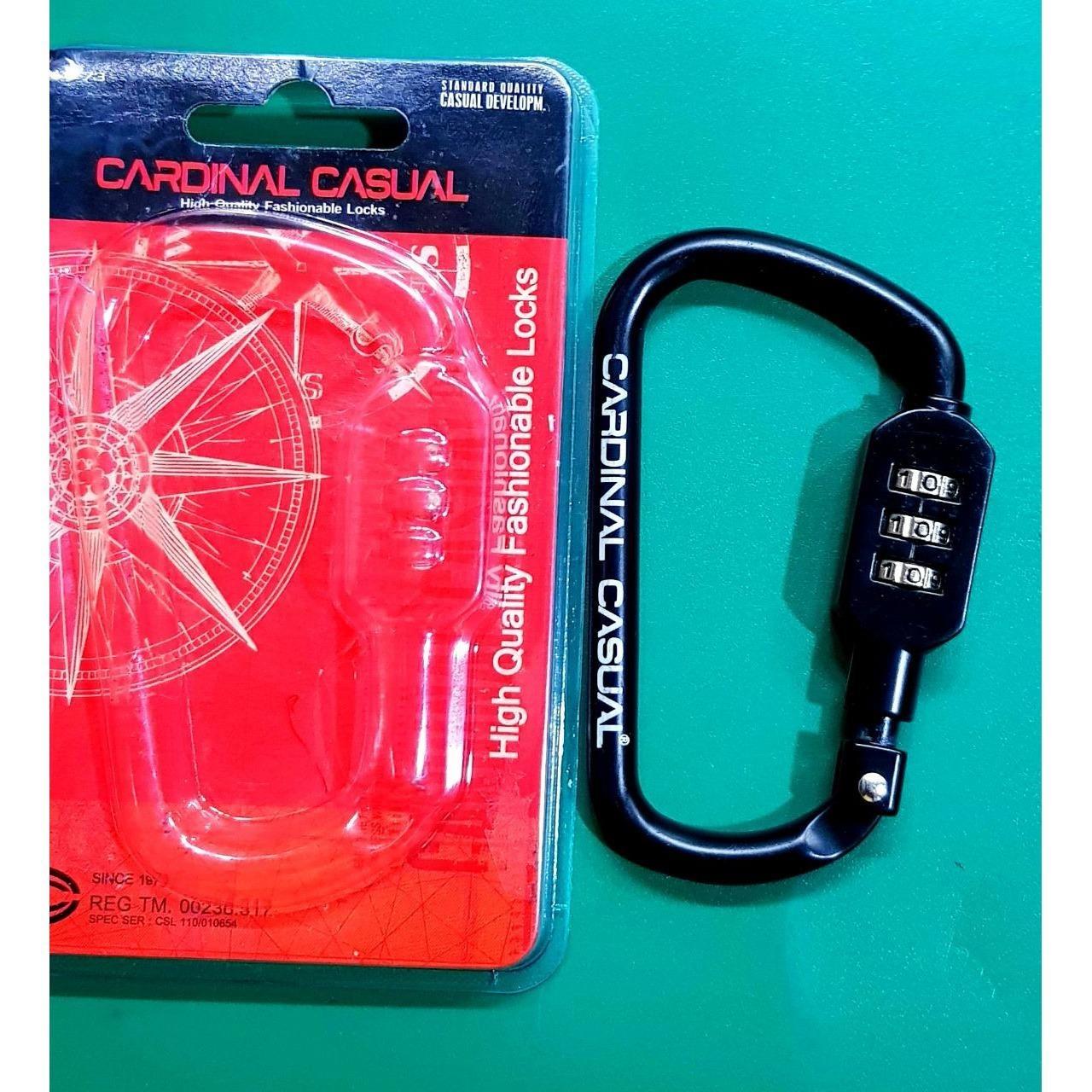 Gembok Koper , Tas Travel Cardinal Casual Original - 1 PC 3 Digit Gembok Koper Bagasi Tas Travel Kunci Kombinasi-Hitam