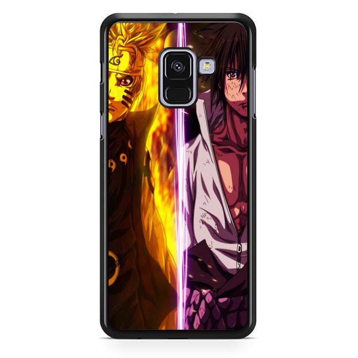 Casing Hardcase Samsung Galaxy A8 2018 Motif Naruto Vs Sasuke Manga J0320