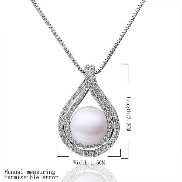 Setetes emas putih berbentuk Liontin Mutiara (tanpa rantai) P026 LKNPLP026