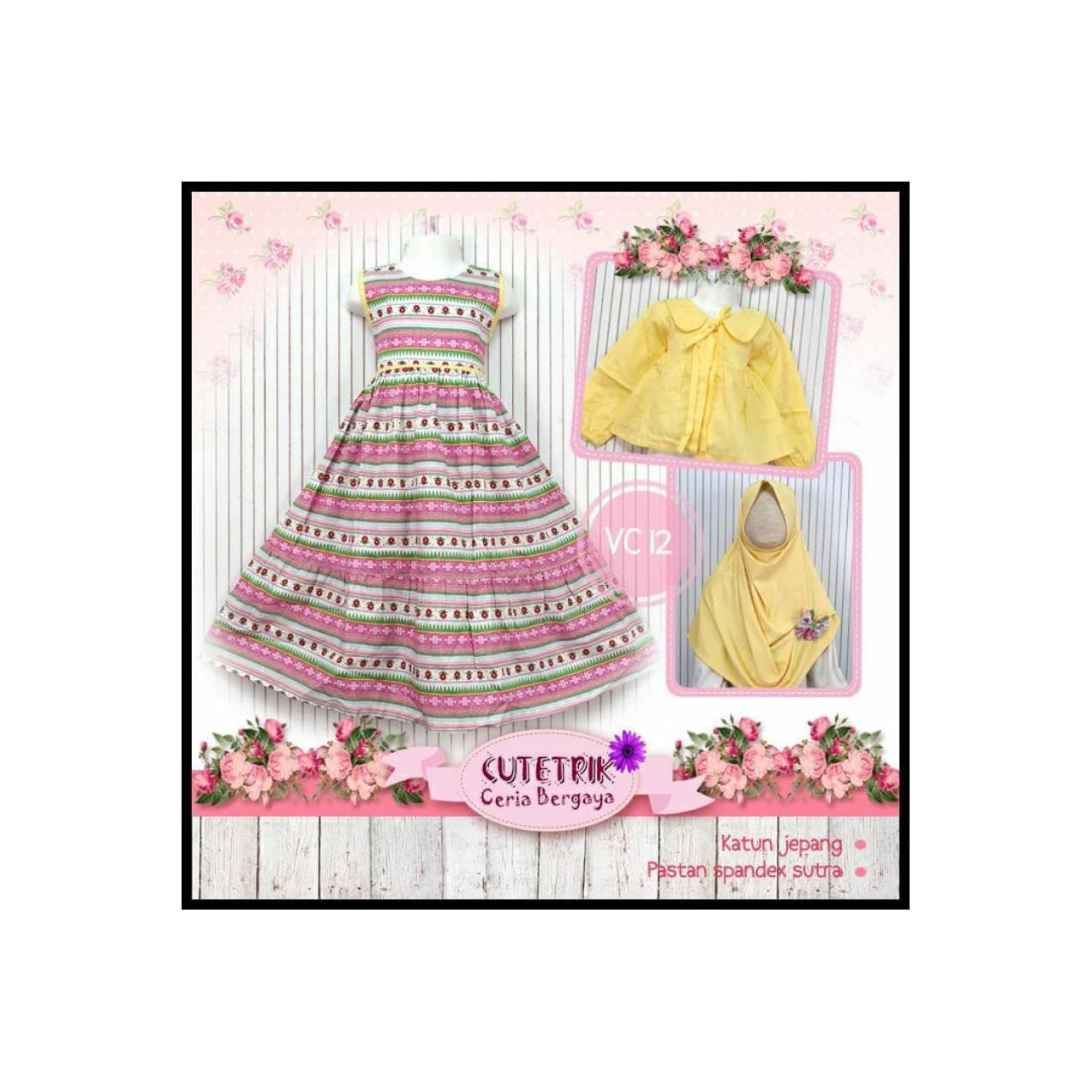 PROMO GAMIS ANAK /DRESS /BAJU MUSLIM ANAK 3-7THN LUCU MURAH CUTETRIK