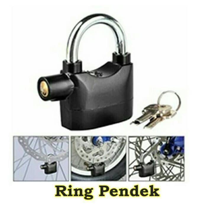 PROMO kunci gembok cakram Ban motor gembok Alarm padlock getar Ring Pendek TERLARIS
