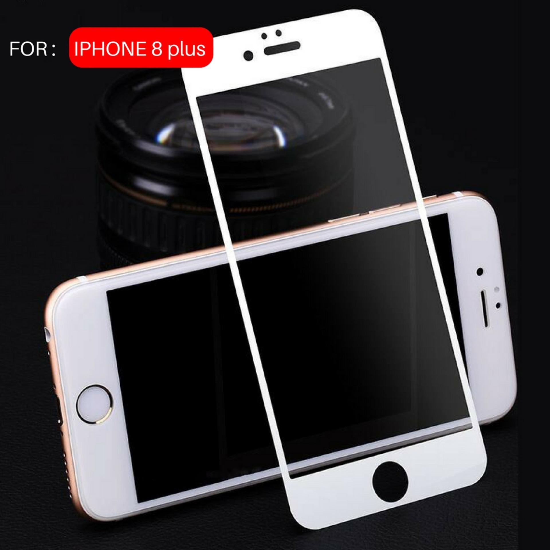 Tempered Glass Warna Full Corning Screen Protector For Apple iPhone 8 Plus 5.5 inch - White