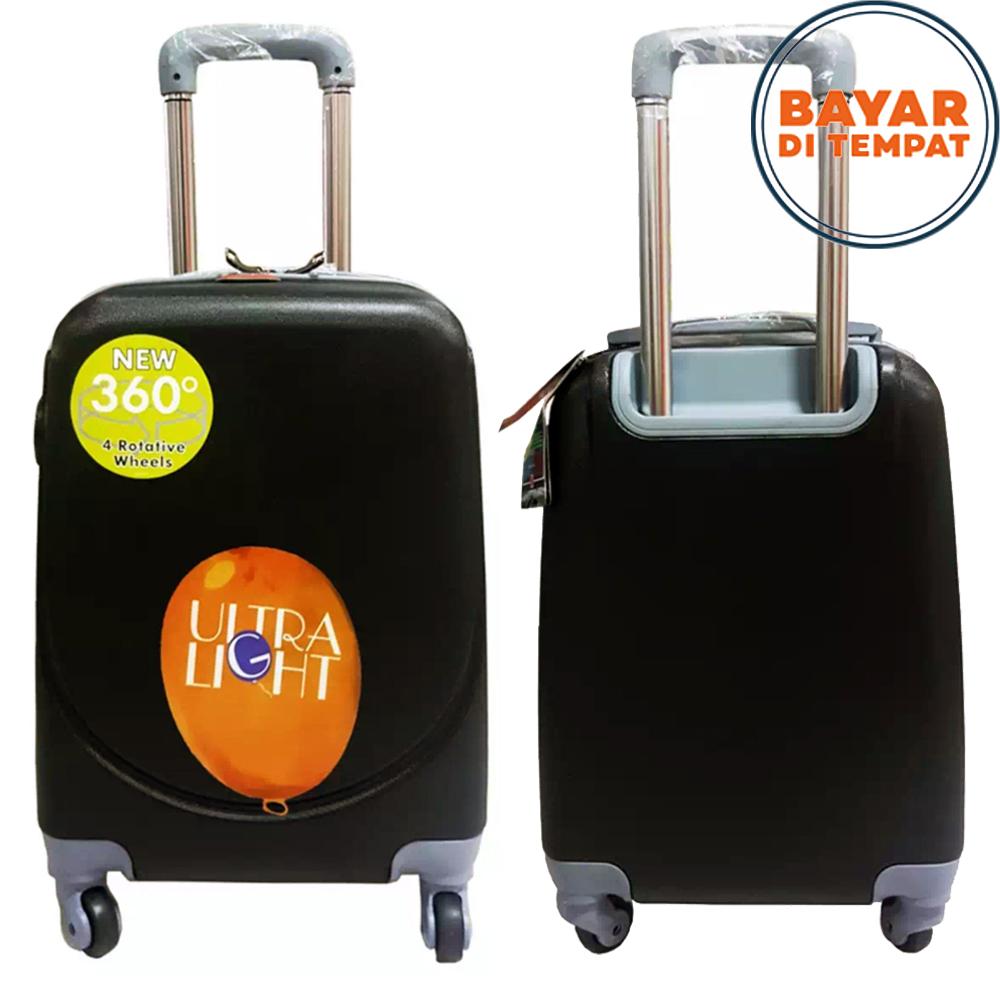 Polo Hoby Suitcase Koper ABS Koper Fiber Koper Hardcase Koper Polo Koper Roda 4 Rotasi 360 Derajat Koper 24 Inch Koper Import Koper Anti Maling Koper Original Size 24 Inchi Anti Theft Original - Black