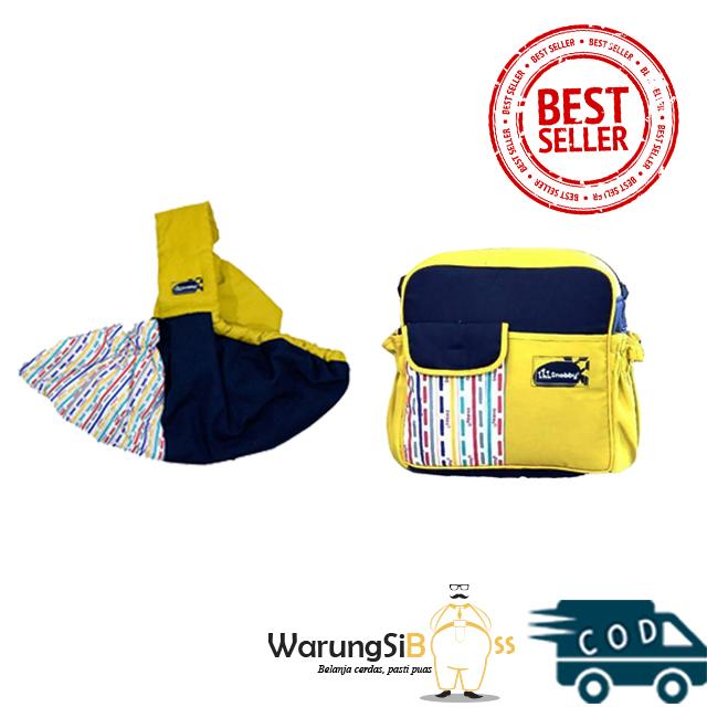 WarungSiBoss Paket Gendongan + Tas Kecil Perlengkapan Bayi Baru Lahir / Kado Newborn Snobby TPG 1642 Gendongan Bayi / Gendongan Anak / Gendongan Baby Samping + TPT 1672 Tas Bayi Kecil - Line Series