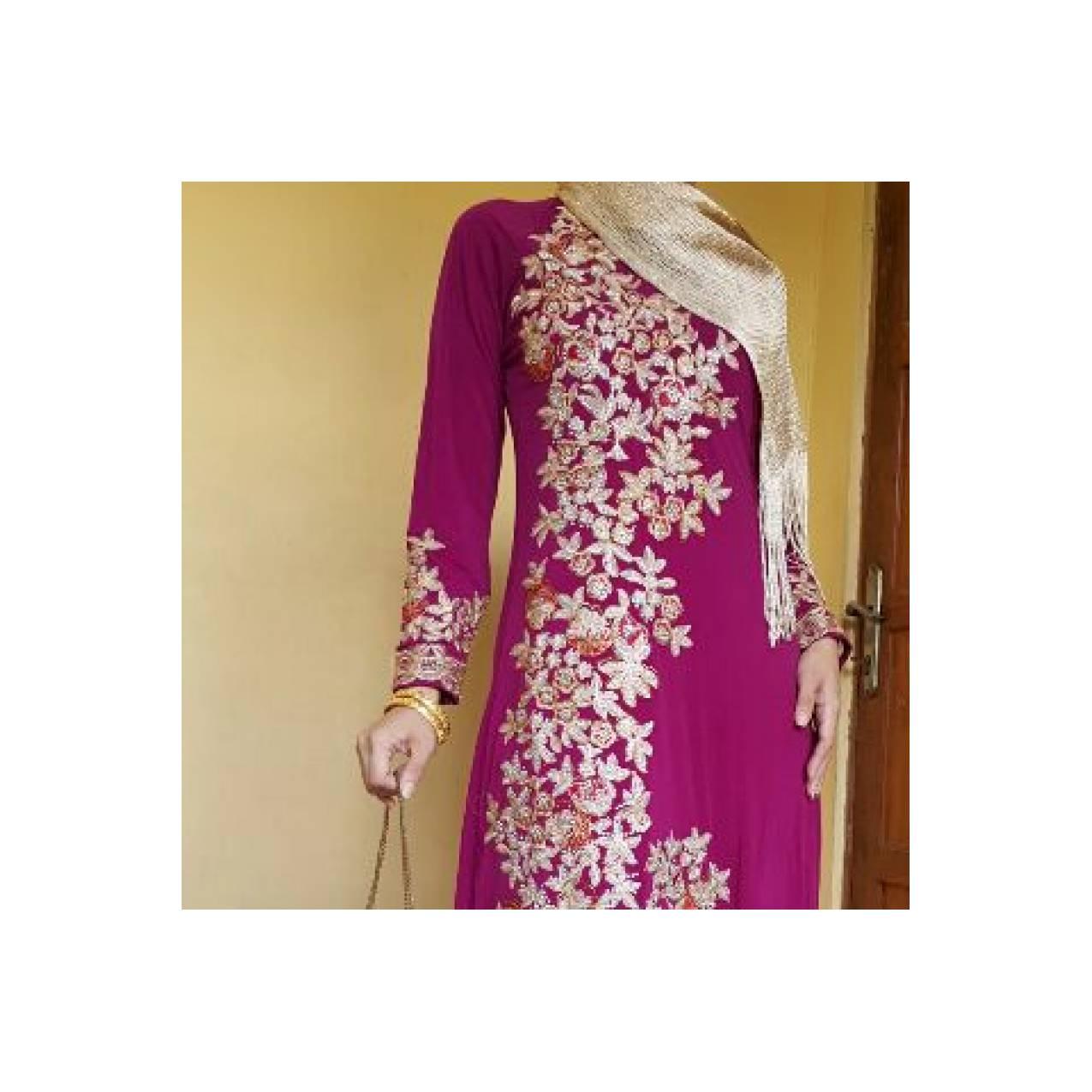Gamis India Jersey Super Korea Bordir Timbul ada ukuran M,L,XL,X