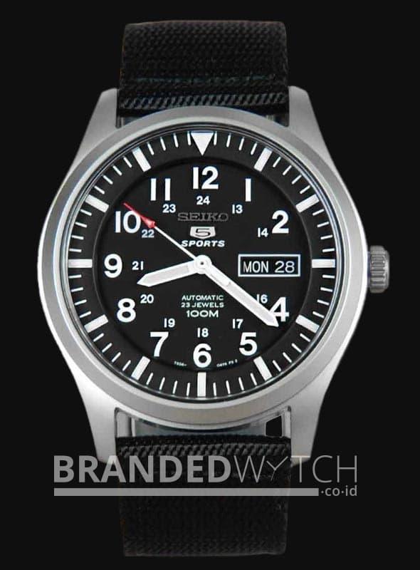 Hot Item!! Jam Tangan Seiko 5 Sports Snzg15K1 Full Black Silver Automatic Ori - ready stock