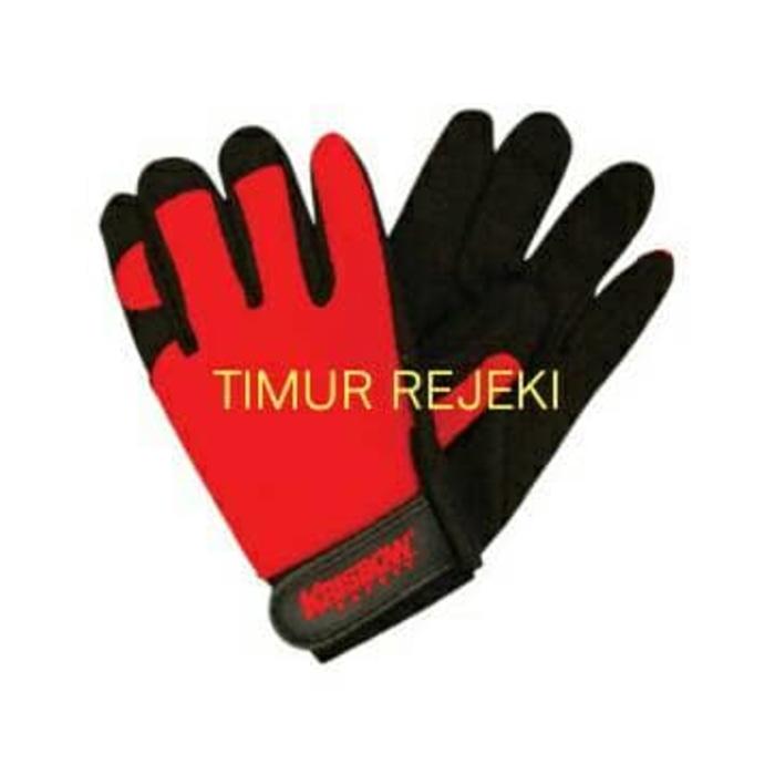 Baru!! Krisbow Sarung Tangan Keselamatan Kerja M & L - Merah - ready stock