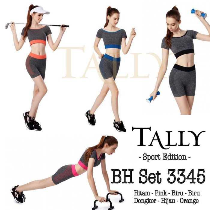 Original SETELAN SET SPORT KAOS + CELANA PENDEK AEROBIK GYM TALLY 3345 Termurah