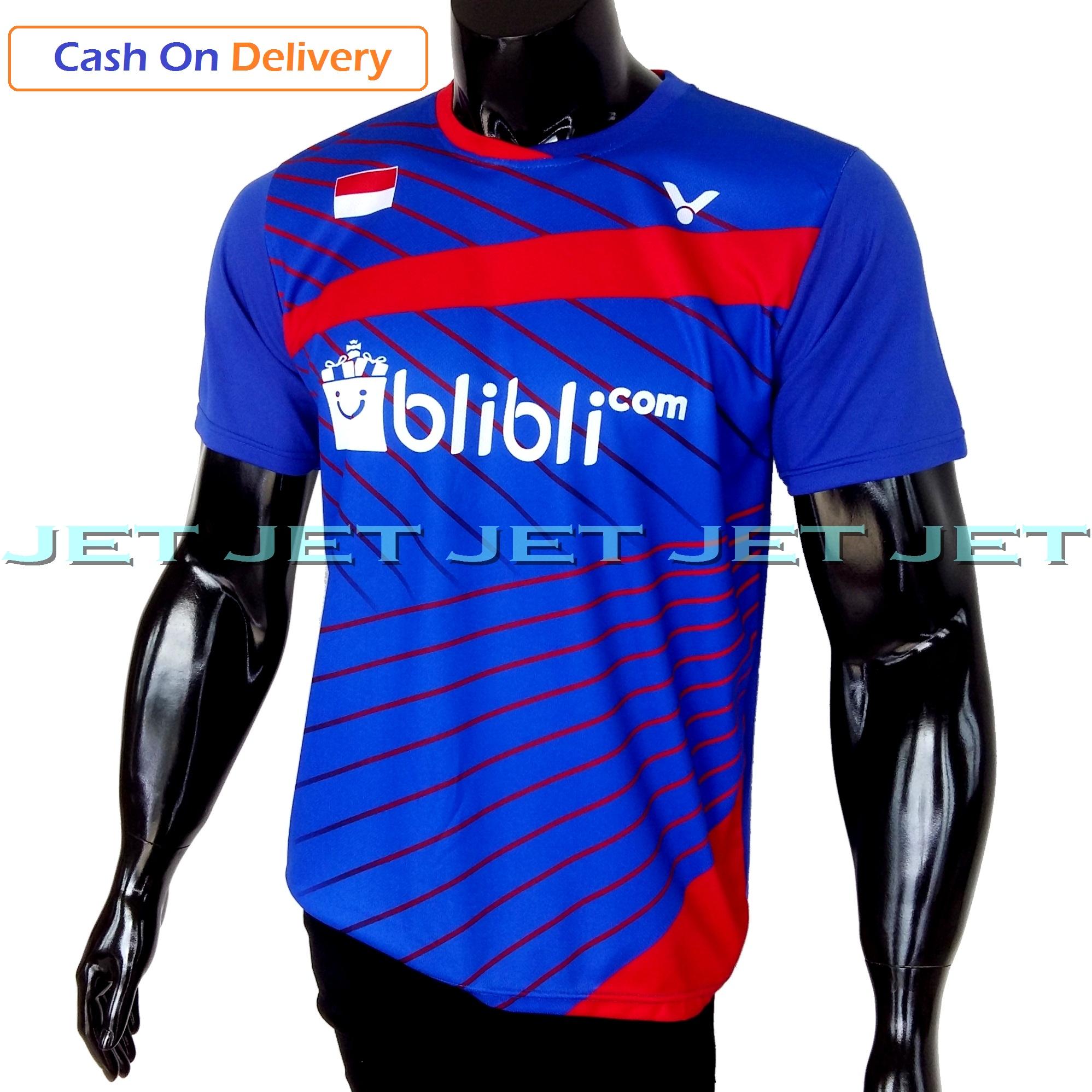 JET SPORTS – Kaos Olahraga M L XL Dri Fit Sport Pakaian Olah Raga Badminton Replica Baju Futsal Voli Sepak Bola Tennis Running Sepeda Bulutangkis Training T-Shirt Murah Bagus Keren All Fashion Jersey Atasan Pria Wanita Cowo Cewe Raket Bulu Indonesia