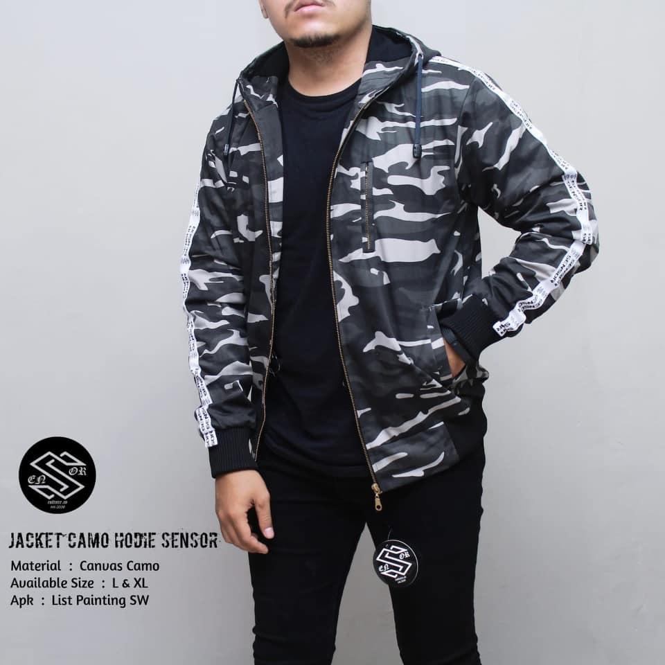 Jaket bomber parasut pria sensor army kombinasi