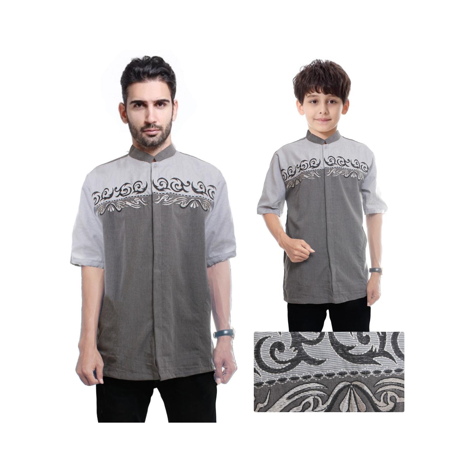 168 Collection Baju Koko Eldif Kemeja Muslim Lengan Pendek Ayah dan Anak
