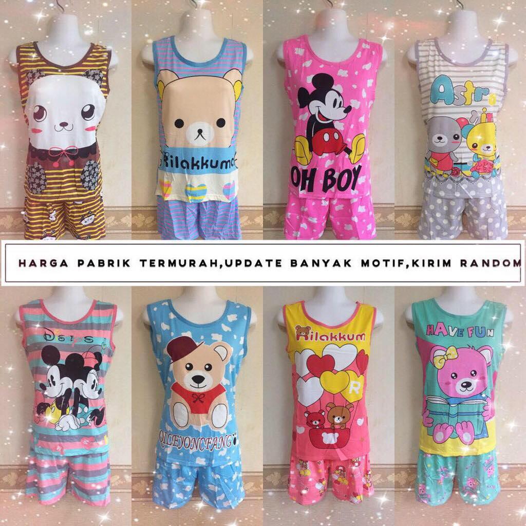 Grosir Baju Tidur Spandex Korea Stelan Dewasa Hot pant Wanita/Baby doll/Piyama/Murah