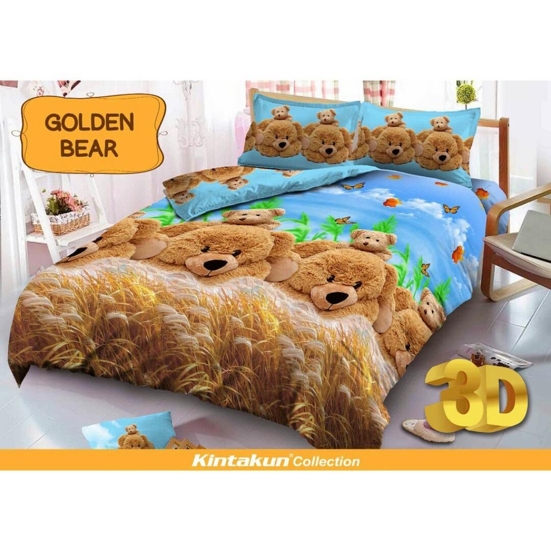 Sprei Kintakun Deluxe No.2 160 x 200 (queen size) motif Golden Bear