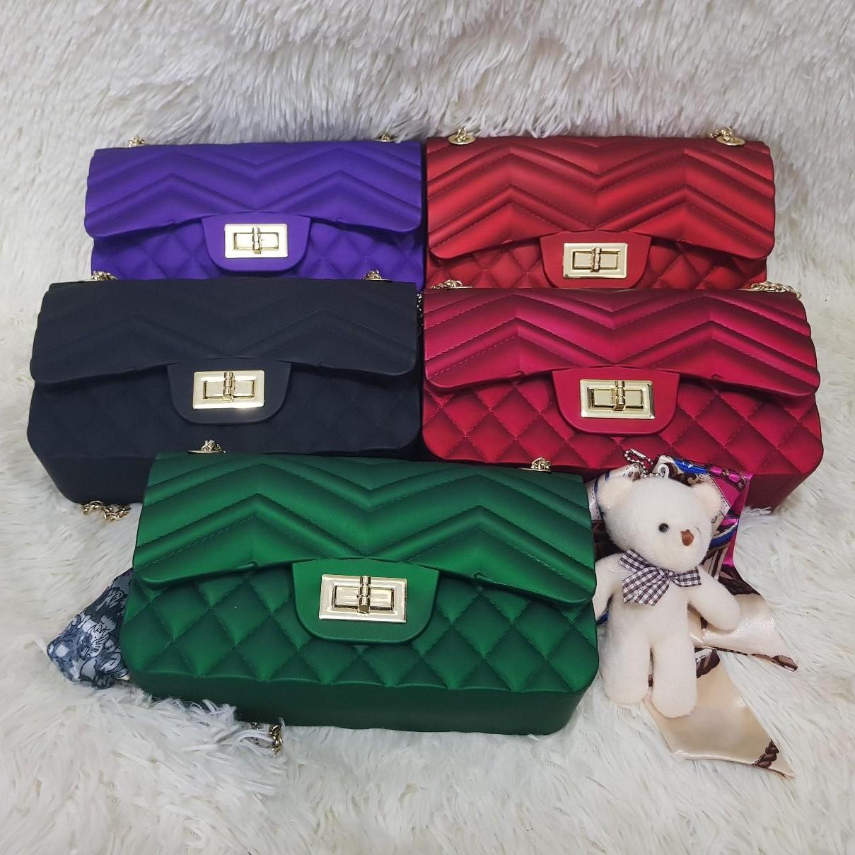 tas jelly matte selempang wanita fashion wanita new model 2018 ukuran sedang panjang 22cm