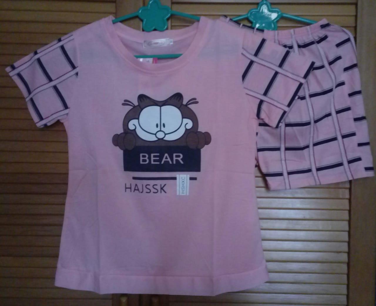 Cloth.88 Baju Tidur Piyama Wanita Setelan Kaos Celana Pendek Motif Bear
