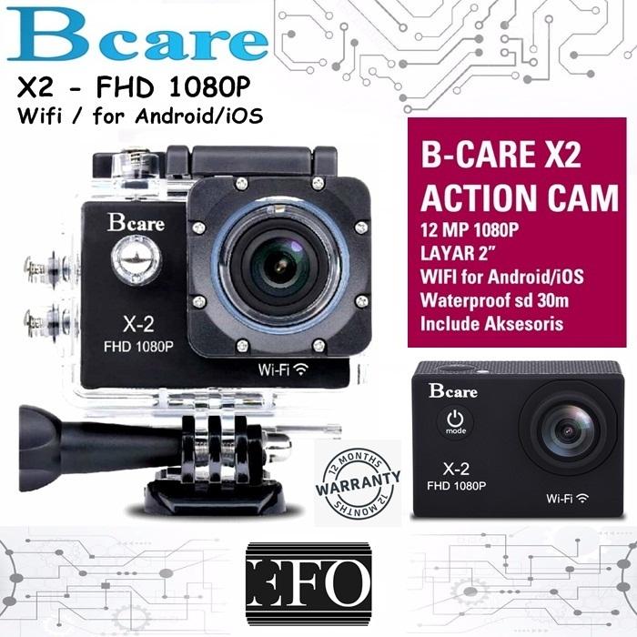 Bcare BCam X-2 Action Camera WiFi 12 MP 1080 P - Layar 2 Inch BCare BCam X2 Waterproof GARANSI 12 Bulan