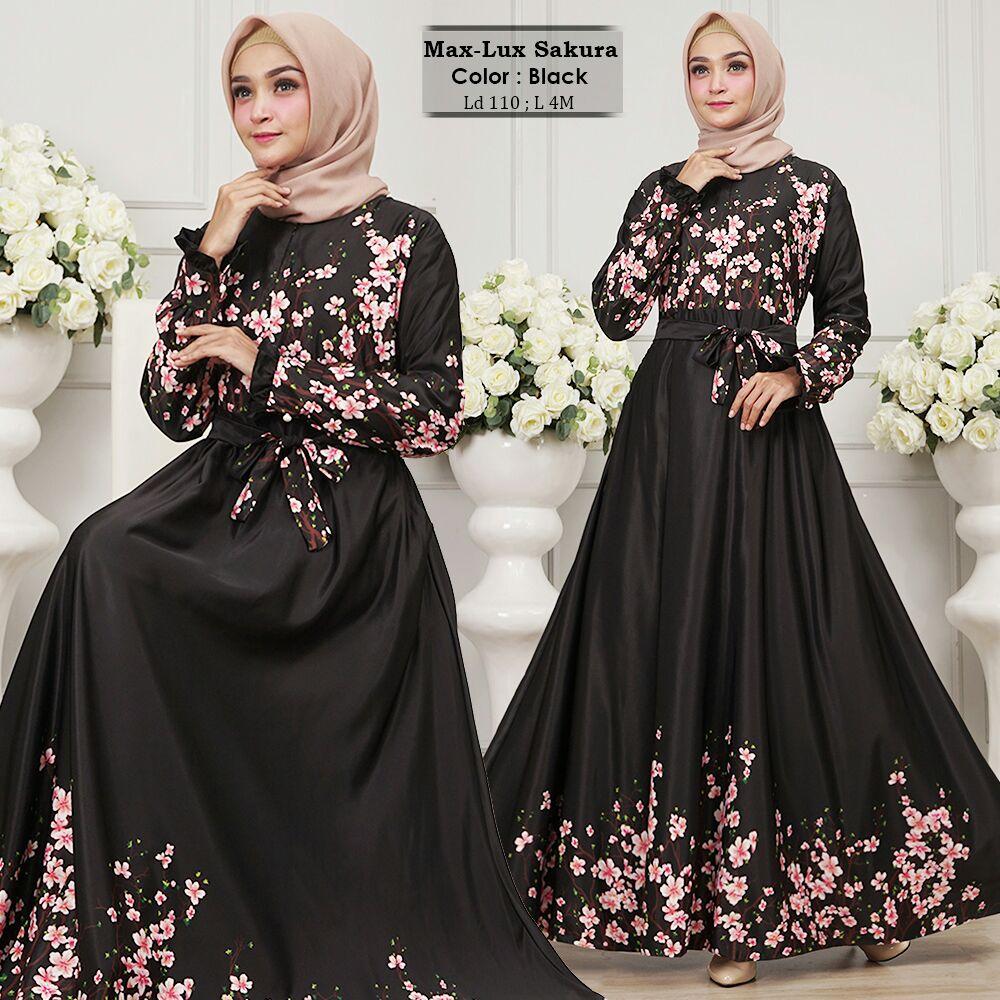 Humaira99 Gamis Syari Muslim Dress Hijab Muslimah Atasan Wanita Longdress Sakura