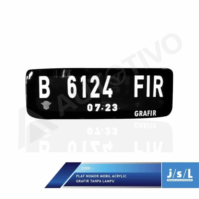 Plat Nomor Mobil Custom Stiker Frame Akrilik Grafir Tanpa Lampu