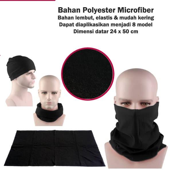 HOT DEALS!! Buff masker Kain Hitam google mask slayer bandana Balaclava Motor Helm - Hitam polos TERMURAH / MURAH / PACKING RAPIH / PENGIRIMAN CEPAT