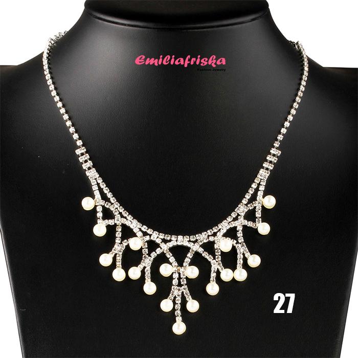 Kalung Set Perhiasan Pengantin Aksesoris Pesta Kalung Hijab Wanita