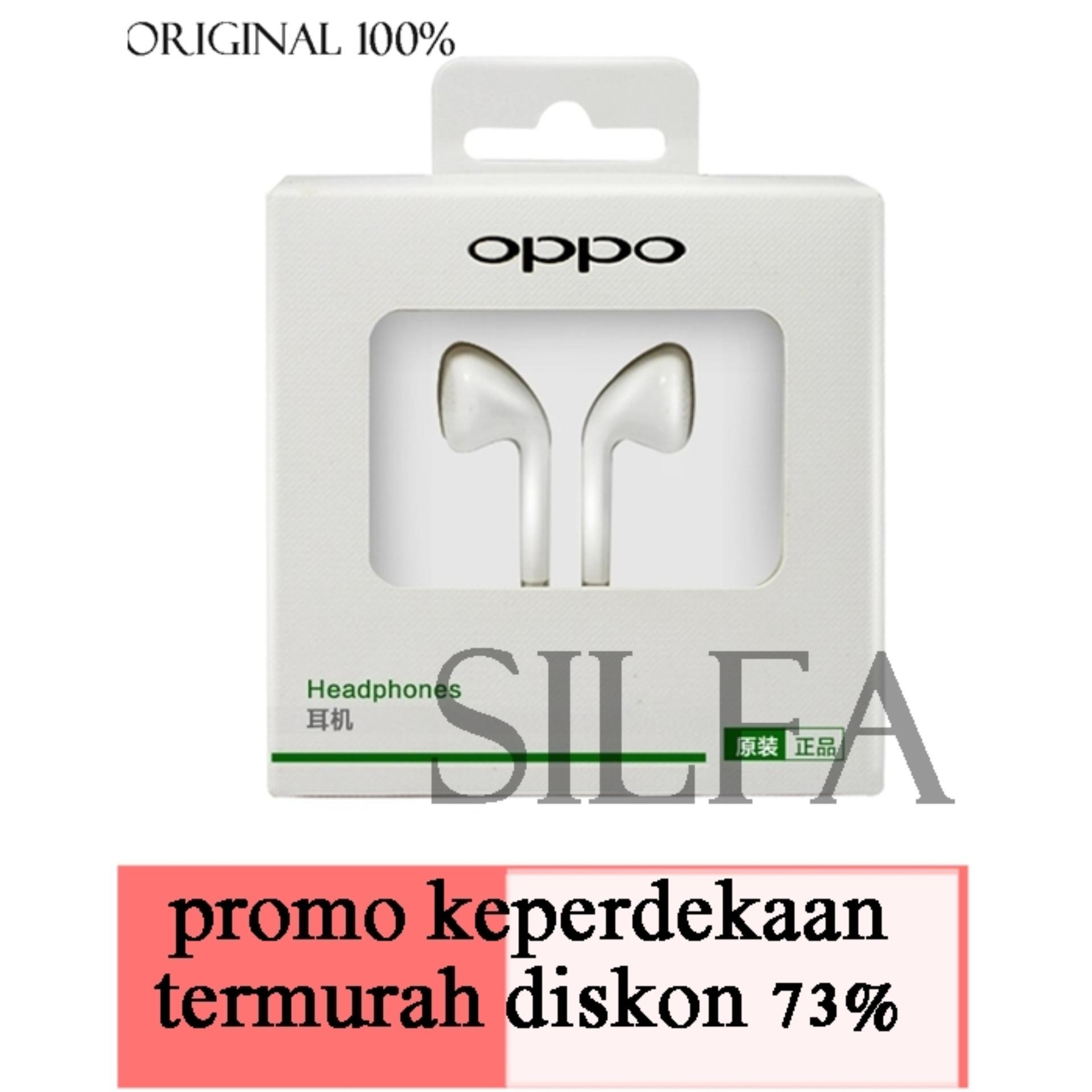Oppo Handsfree Headset Earphone F1 For Oppo F1 Original / F1 Plus , Stereo Super Bass Original - Putih/White