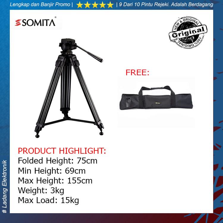 Somita Tripod Video Proffesional ST-650 For Sony MC2500A / PD177 / JVC / Panasonic Handycam Termurah - Original