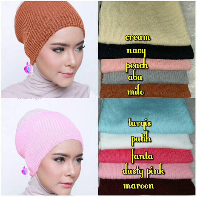 Inner Rajut/ Rajut Salur/Dalaman Jilbab/Grosir Hijab/ Fashion Muslim/Kekinian/ Terbaru