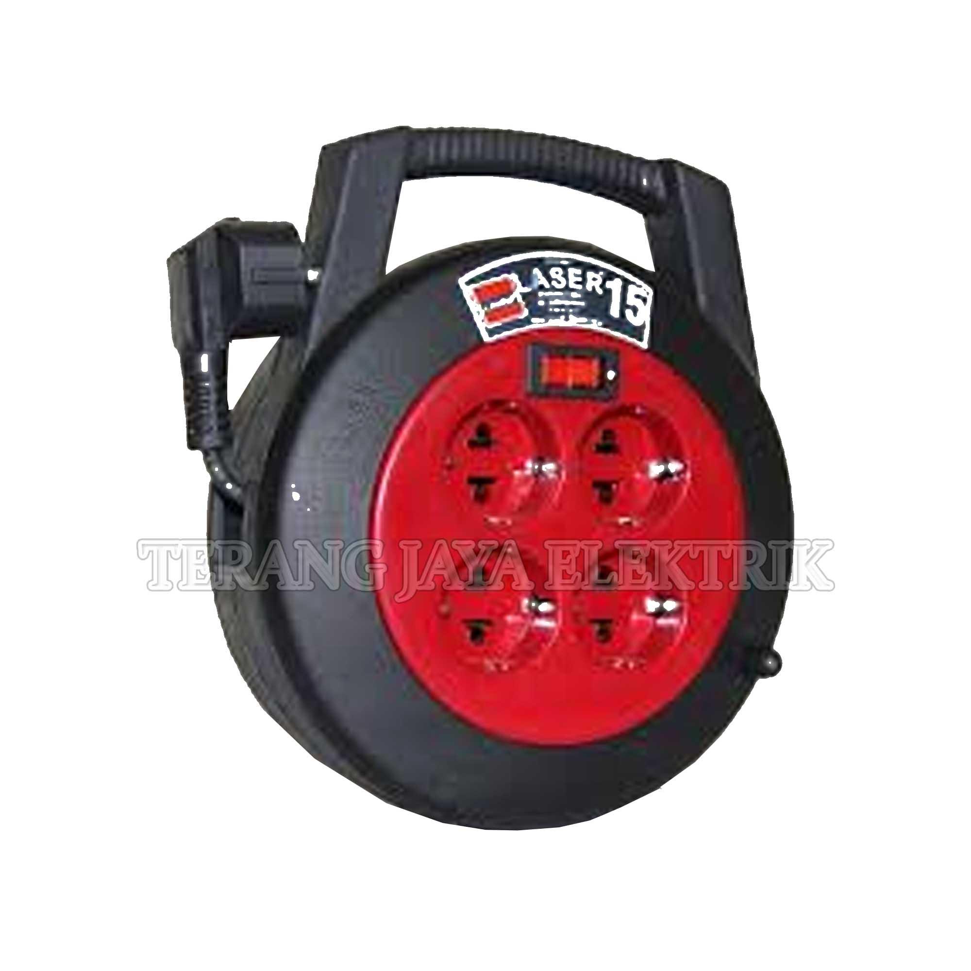 Kabel Rol/Kabel roll/Kabel Gulung 4 Lubang 15 meter + Stop Kontak Vetto