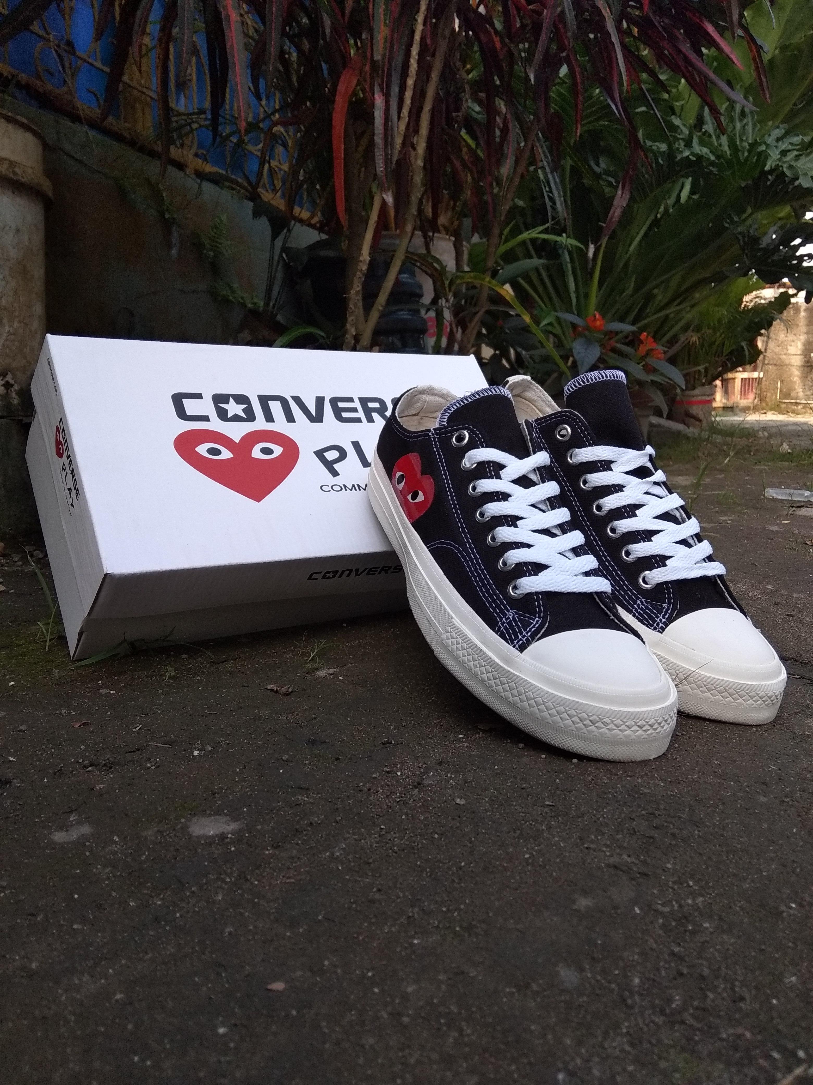 Sepatu Converse CDG Play Made In Vietnam Premium Black White Low
