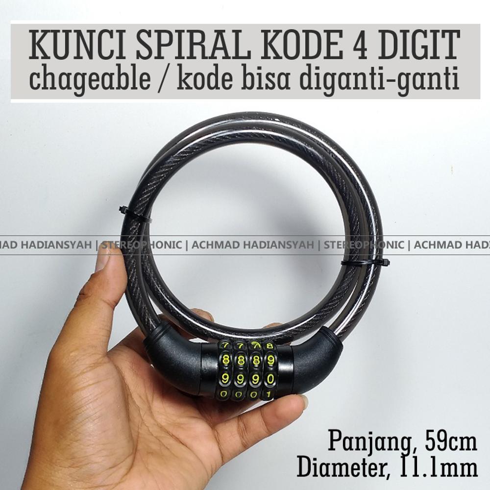 Kunci Gembok Sepeda Spiral Nomor Kode Bisa Diganti - Kunci Gembok Helm Kunci Gembok Motor Spiral - Kunci Motor Spiral Kunci Gembok Spiral Bisa Diganti di lapak achmad hadiansyah stereophonic