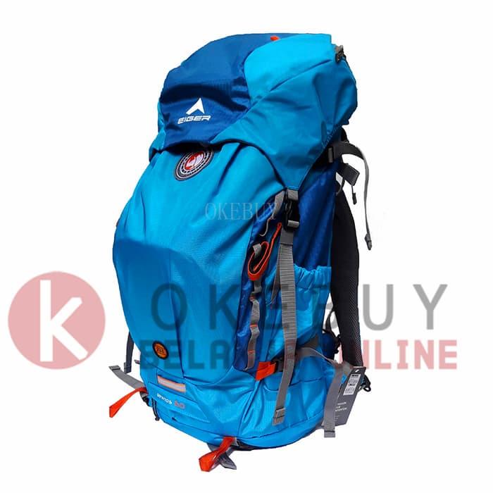 HARGA PROMO!!! Tas Ransel Hiking/Carrier EIGER RHINOS 1241 60L Blue + Rain Cover - A1kKjV