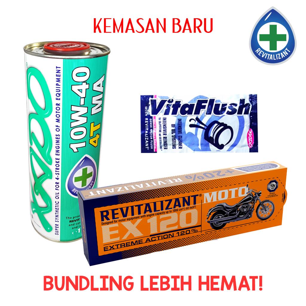 Bundling Xado Oil 4T MA + EX120 For moto + Vitaflush 20 ml