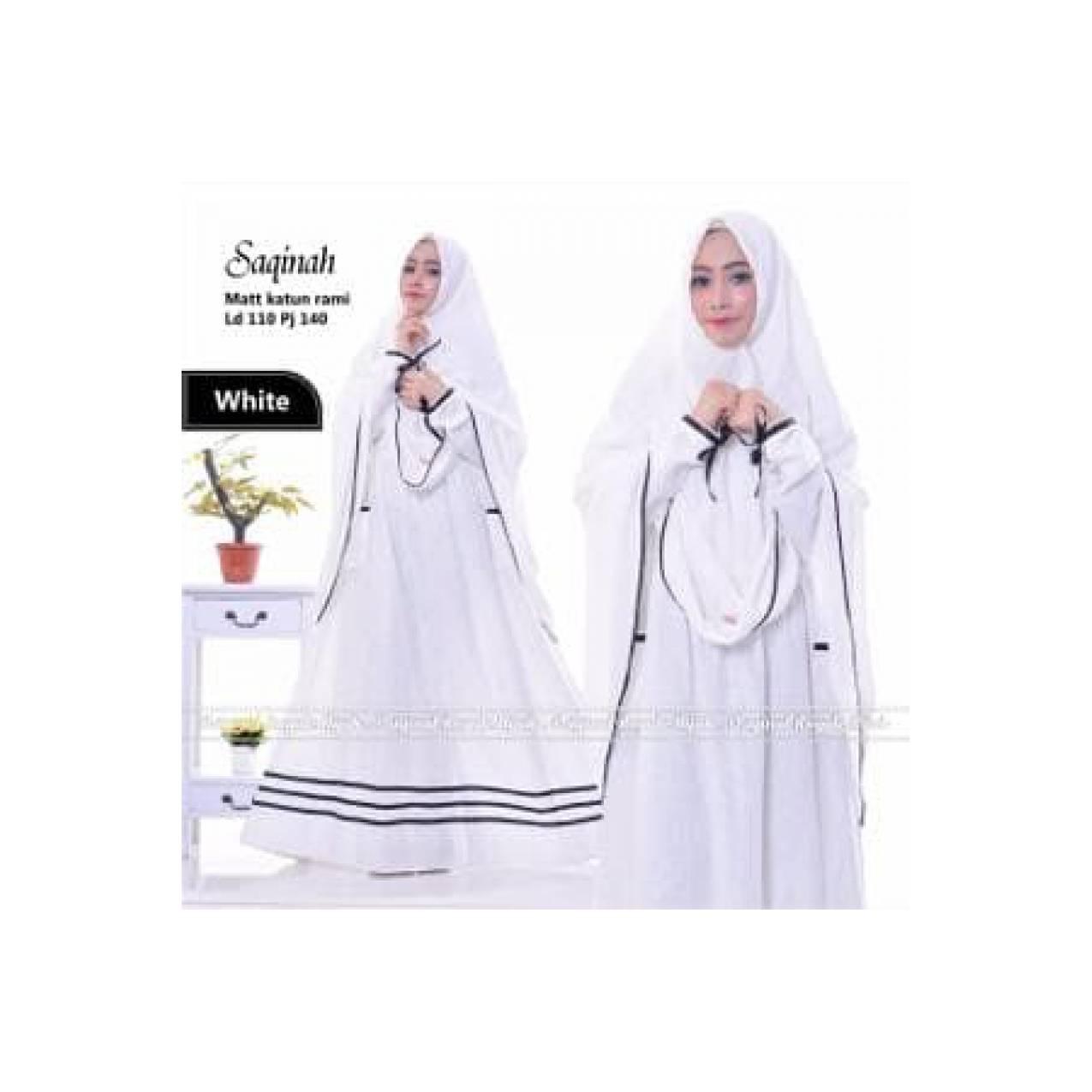 Baju Muslim Setelan Cadar Gamis Syari Polos Cantik SAQINA Murah Banget