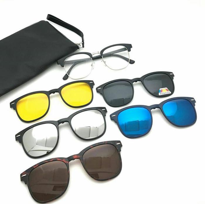 Harga Spesial!! Grosir Frame Kacamata 5 Lensa Clip On 2218 Fashion Gaya Sport Casual - ready stock