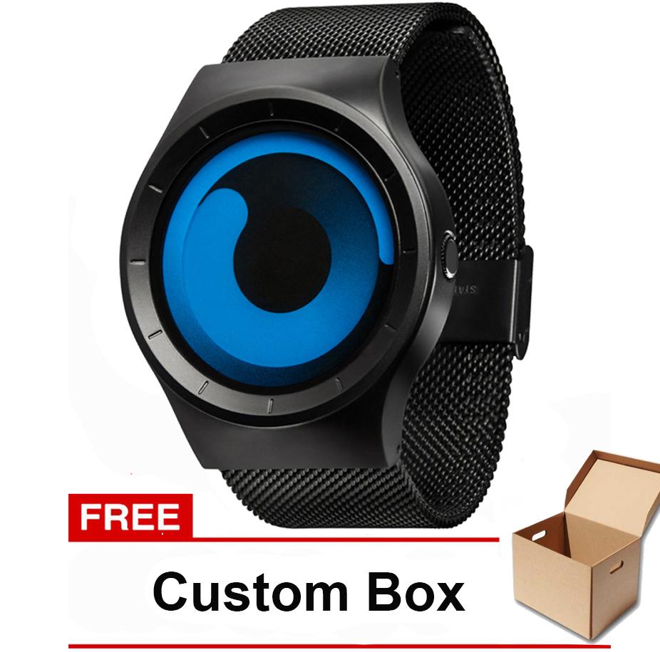 SINOBI Jam Tangan Import Kasual Pria Wanita Original Fashion Kekinian Biru-Black
